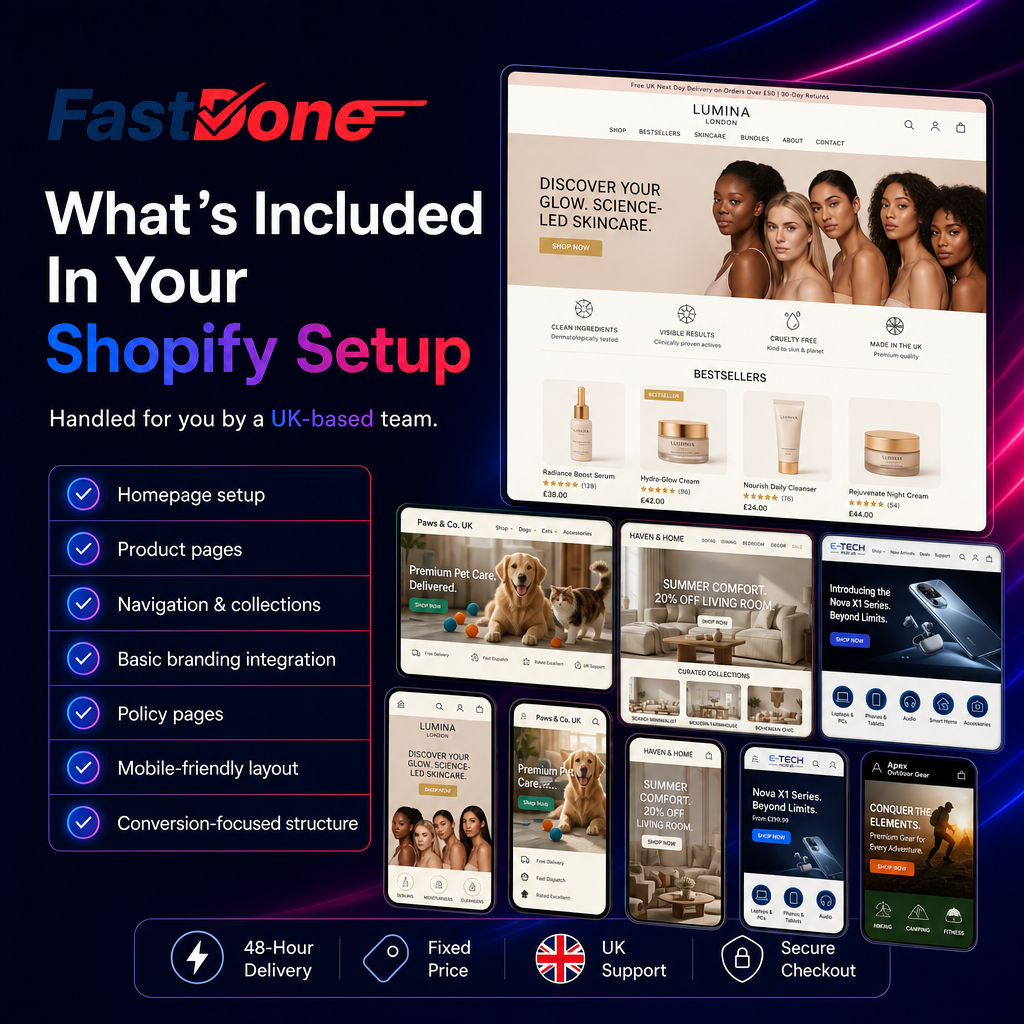 🛍️ Shopify Ecommerce Store Setup — Delivered in 48 Hours