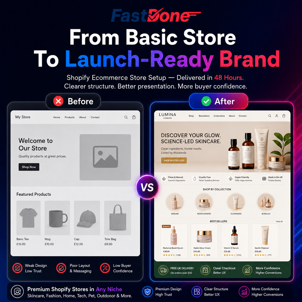 🛍️ Shopify Ecommerce Store Setup — Delivered in 48 Hours