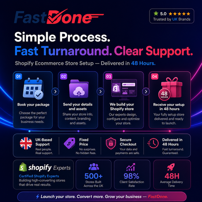 🛍️ Shopify Ecommerce Store Setup — Delivered in 48 Hours
