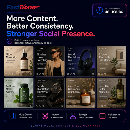 📣 Social Media Content & SEO Copy Pack — Delivered in 48 Hours